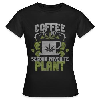 Weed, Café, Cannabis, Stoner, Caféine, Ganja - T-shirt Femme - noir - Devant - AI Model Female 172 dark (172cm)