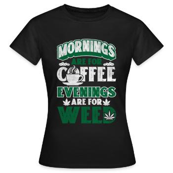 Weed, Café, Cannabis, Stoner, Caféine, Ganja - T-shirt Femme - noir - Devant - AI Model Female 172 dark (172cm)