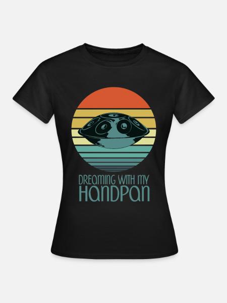 Handpan Hang Drum Musik Yoga Relax Sunset Retro - Frauen T-Shirt - Schwarz