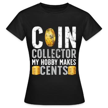 Collectionneurs de pièces de monnaie Numismatique Collectionner des pièces de monnaie - T-shirt Femme - noir - Devant - AI Model Female 172 dark (172cm)