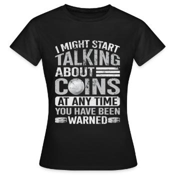 Collectionneurs de pièces de monnaie Numismatique Collectionner des pièces de monnaie - T-shirt Femme - noir - Devant - AI Model Female 172 dark (172cm)