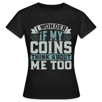 Collectionneurs de pièces de monnaie Numismatique Collectionner des pièces de monnaie - T-shirt Femme - noir - Devant - AI Model Female 172 dark (172cm)