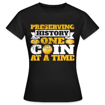 Collectionneurs de pièces de monnaie Numismatique Collectionner des pièces de monnaie - T-shirt Femme - noir - Devant - AI Model Female 172 dark (172cm)