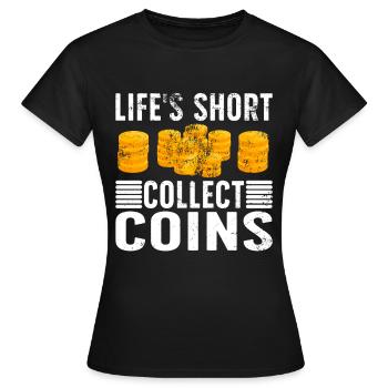 Collectionneurs de pièces de monnaie Numismatique Collectionner des pièces de monnaie - T-shirt Femme - noir - Devant - AI Model Female 172 dark (172cm)