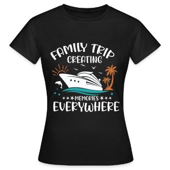 Croisière Voyage en famille Vacances en bateau Patry en famille - T-shirt Femme - noir - Devant - AI Model Female 172 dark (172cm)