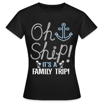 Croisière Voyage en famille Vacances en bateau Patry en famille - T-shirt Femme - noir - Devant - AI Model Female 172 dark (172cm)