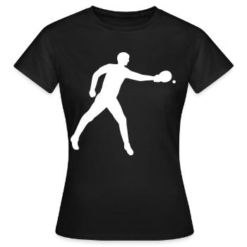 Spieler beim Tischtennis - Frauen T-Shirt - Schwarz - Vorne - AI Model Female 172 dark (172cm)