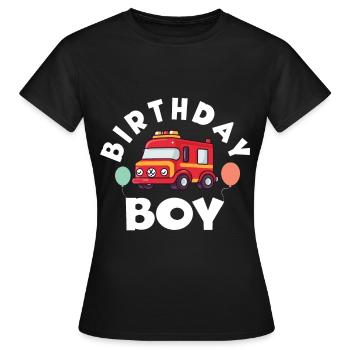 Birthday Boy Firefighter Birthday Boy - Women's T-Shirt - black - Front - AI Model Female 172 dark (172cm)