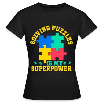 Puzzle Pièce Puzzle Amateur de Puzzle - T-shirt Femme - noir - Devant - AI Model Female 172 dark (172cm)