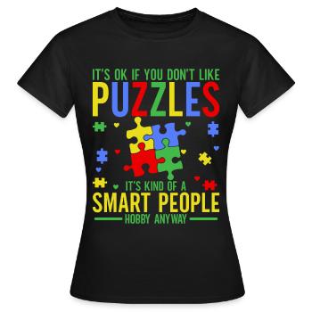 Puzzle Pièce Puzzle Amateur de Puzzle - T-shirt Femme - noir - Devant - AI Model Female 172 dark (172cm)