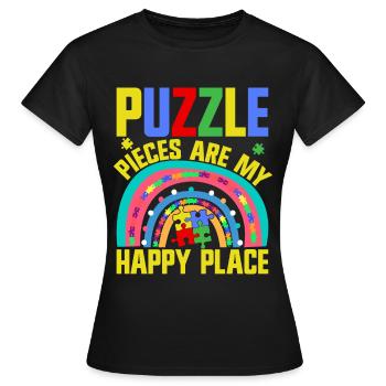 Puzzle Pièce Puzzle Amateur de Puzzle - T-shirt Femme - noir - Devant - AI Model Female 172 dark (172cm)