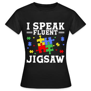 Puzzle Pièce Puzzle Amateur de Puzzle - T-shirt Femme - noir - Devant - AI Model Female 172 dark (172cm)