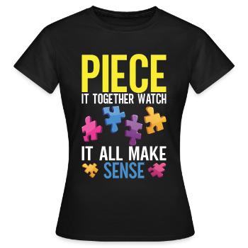 Puzzle Pièce Puzzle Amateur de Puzzle - T-shirt Femme - noir - Devant - AI Model Female 172 dark (172cm)