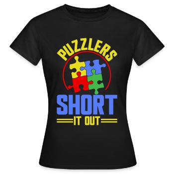 Puzzle Pièce Puzzle Amateur de Puzzle - T-shirt Femme - noir - Devant - AI Model Female 172 dark (172cm)
