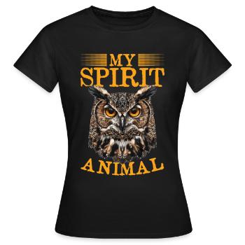Drôle de hibou oiseau nocturne Animal mon animal spirituel - T-shirt Femme - noir - Devant - AI Model Female 172 dark (172cm)