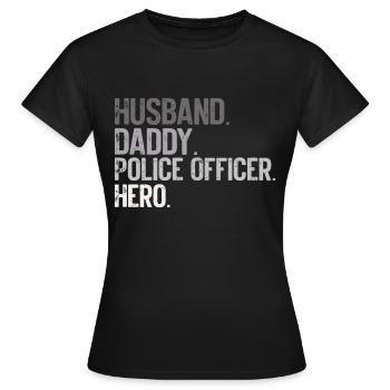 Polizeibeamter Blue Line Strafverfolgungsbehörden - Frauen T-Shirt - Schwarz - Vorne - AI Model Female 172 dark (172cm)