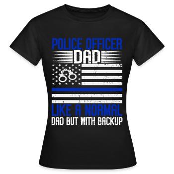 Polizeibeamter Blue Line Strafverfolgungsbehörden - Frauen T-Shirt - Schwarz - Vorne - AI Model Female 172 dark (172cm)