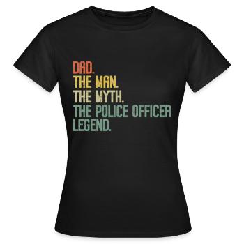 Polizeibeamter Blue Line Strafverfolgungsbehörden - Frauen T-Shirt - Schwarz - Vorne - AI Model Female 172 dark (172cm)