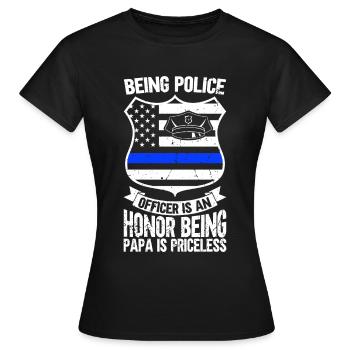 Polizeibeamter Blue Line Strafverfolgungsbehörden - Frauen T-Shirt - Schwarz - Vorne - AI Model Female 172 dark (172cm)