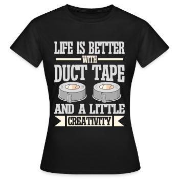 Ruban adhésif Engineer Humorous pour hommes - T-shirt Femme - noir - Devant - AI Model Female 172 dark (172cm)