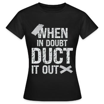 Ruban adhésif Engineer Humorous pour hommes - T-shirt Femme - noir - Devant - AI Model Female 172 dark (172cm)