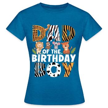 Papa Of The Wild One Birthday Zoo Theme Safari - Women's T-Shirt - antique blue sapphire heather - Front - AI Model Female 172 dark (172cm)