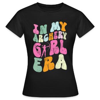 Bogenschießen Bowhunter Shooting Girls Pfeiljagd - Frauen T-Shirt - Schwarz - Vorne - AI Model Female 172 dark (172cm)