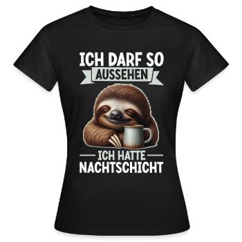 J’ai le droit d’avoir l’air d’avoir un quart de nuit - T-shirt Femme - noir - Devant - AI Model Female 172 dark (172cm)