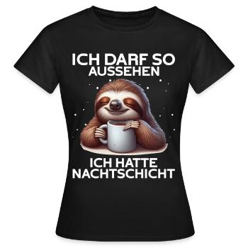 J’ai le droit d’avoir l’air d’avoir un quart de nuit - T-shirt Femme - noir - Devant - AI Model Female 172 dark (172cm)
