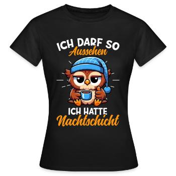 J’ai le droit d’avoir l’air d’avoir un hibou de nuit - T-shirt Femme - noir - Devant - AI Model Female 172 dark (172cm)