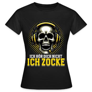 Je ne t’entends pas, je joue, je joue, je joue - T-shirt Femme - noir - Devant - AI Model Female 172 dark (172cm)