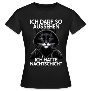 J’ai le droit d’avoir l’air d’avoir un chat de nuit - T-shirt Femme - noir - Devant - AI Model Female 172 dark (172cm)