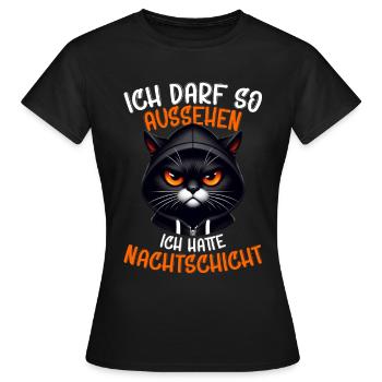 J’ai le droit d’avoir l’air d’avoir un chat de nuit - T-shirt Femme - noir - Devant - AI Model Female 172 dark (172cm)