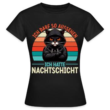 J’ai le droit d’avoir l’air d’avoir un chat de nuit - T-shirt Femme - noir - Devant - AI Model Female 172 dark (172cm)
