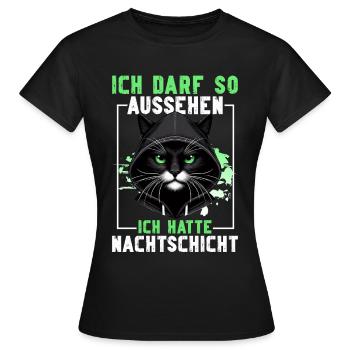 J’ai le droit d’avoir l’air d’avoir un chat de nuit - T-shirt Femme - noir - Devant - AI Model Female 172 dark (172cm)