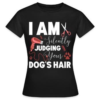 Hundegruamwelpen Haustier -Pflege -Job Salon - Frauen T-Shirt - Schwarz - Vorne - AI Model Female 172 dark (172cm)