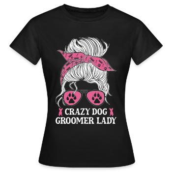 Hundegruamwelpen Haustier -Pflege -Job Salon - Frauen T-Shirt - Schwarz - Vorne - AI Model Female 172 dark (172cm)