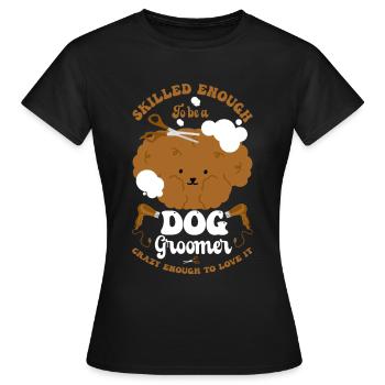 Hundegruamwelpen Haustier -Pflege -Job Salon - Frauen T-Shirt - Schwarz - Vorne - AI Model Female 172 dark (172cm)