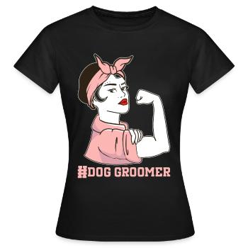 Hundegruamwelpen Haustier -Pflege -Job Salon - Frauen T-Shirt - Schwarz - Vorne - AI Model Female 172 dark (172cm)