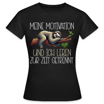 Ma motivation et moi vivons actuellement séparément - T-shirt Femme - noir - Devant - AI Model Female 172 dark (172cm)