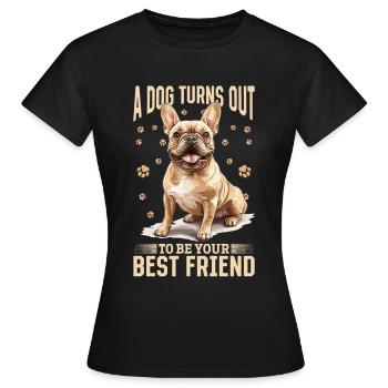 Bouledogue français Frechie Chien Race A chien - T-shirt Femme - noir - Devant - AI Model Female 172 dark (172cm)