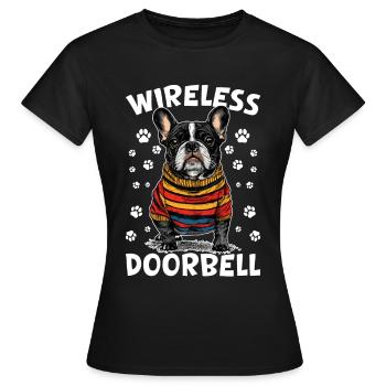 French Bulldog Frechie Dog Breed Wireless Doorbell - Frauen T-Shirt - Schwarz - Vorne - AI Model Female 172 dark (172cm)