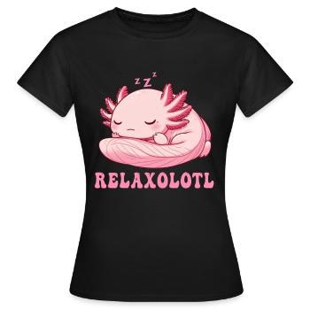Relaxolotl Axolotl Lève-tard Dormir Se détendre - T-shirt Femme - noir - Devant - AI Model Female 172 dark (172cm)