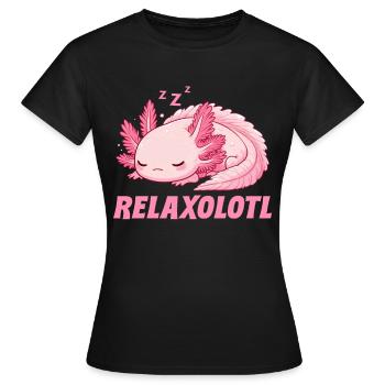 Relaxolotl Axolotl Lève-tard Dormir Se détendre - T-shirt Femme - noir - Devant - AI Model Female 172 dark (172cm)