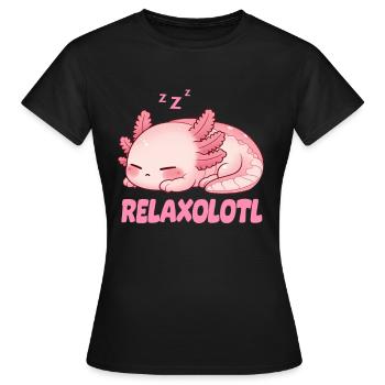 Relaxolotl Axolotl Lève-tard Dormir Se détendre - T-shirt Femme - noir - Devant - AI Model Female 172 dark (172cm)
