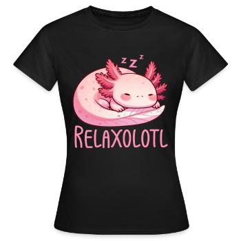 Relaxolotl Axolotl Lève-tard Dormir Se détendre - T-shirt Femme - noir - Devant - AI Model Female 172 dark (172cm)