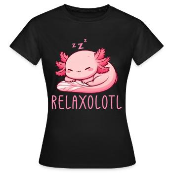 Relaxolotl Axolotl Lève-tard Dormir Se détendre - T-shirt Femme - noir - Devant - AI Model Female 172 dark (172cm)