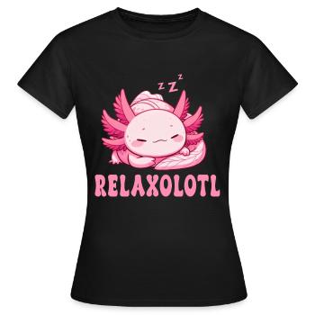 Relaxolotl Axolotl Lève-tard Dormir Se détendre - T-shirt Femme - noir - Devant - AI Model Female 172 dark (172cm)