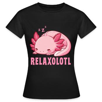 Relaxolotl Axolotl Lève-tard Dormir Se détendre - T-shirt Femme - noir - Devant - AI Model Female 172 dark (172cm)
