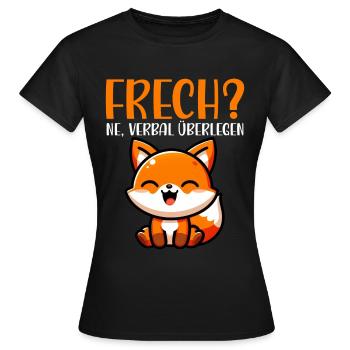 Vilain Ne Renard Sarcasme Drôle Verbal Supérieur - T-shirt Femme - noir - Devant - AI Model Female 172 dark (172cm)